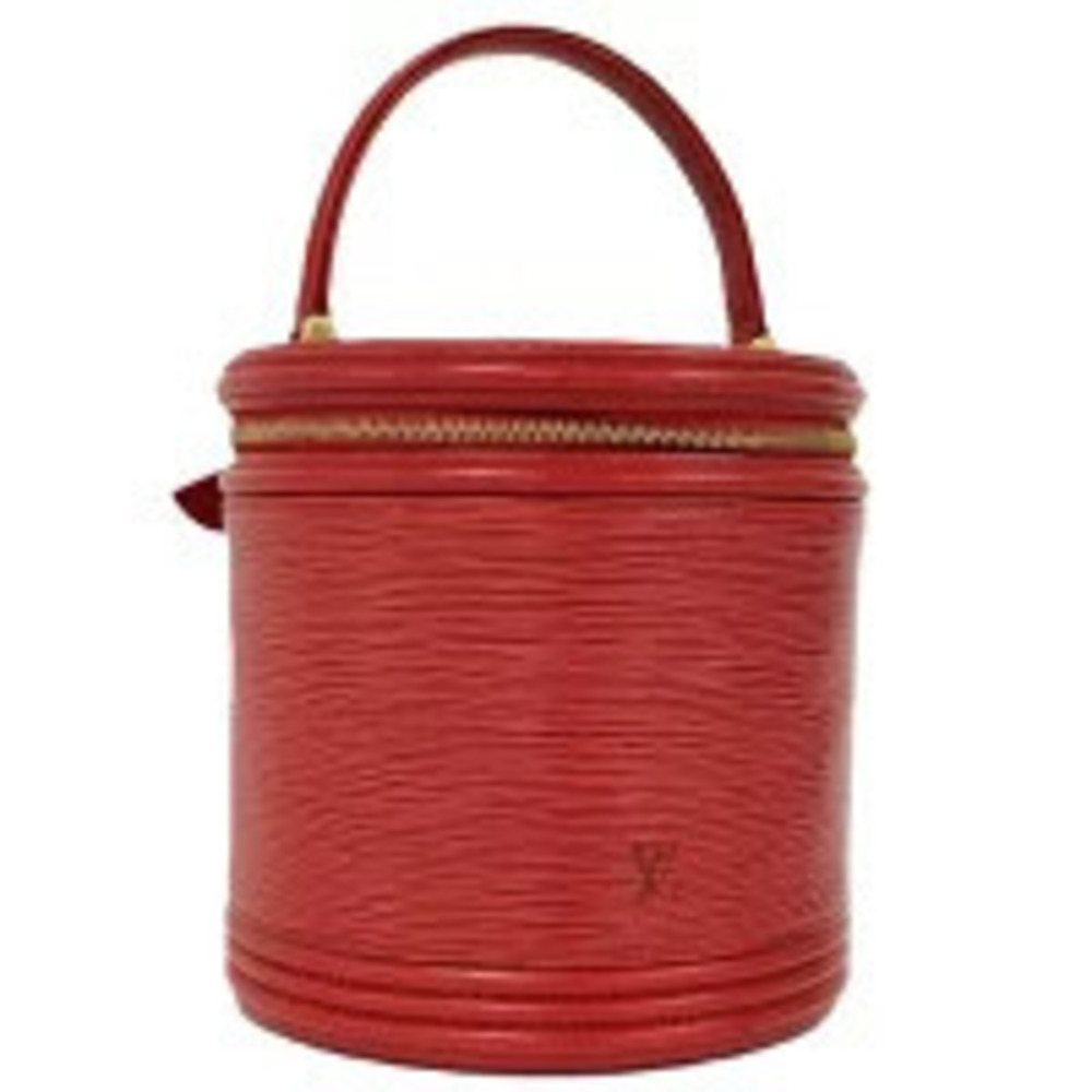 LOUIS VUITTON Cosmetic Pouch Clutch Cannes Castilian Red Epi Leather